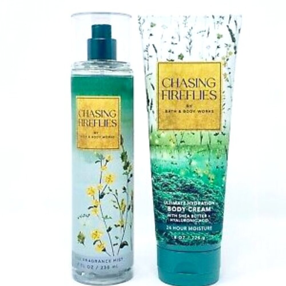 Bath & Body Works Chasing Fireflies Body Cream & Fine Fragrance Mist 2 pc Set